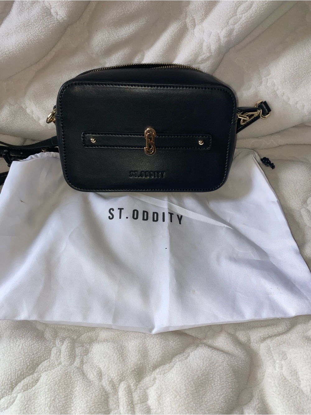 St. John Black Crossbody with Gold Accent - Picture 4 of 6